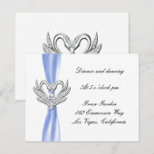 Blue Ribbon Silver Swans Reception Kaart (Voorkant / Achterkant)