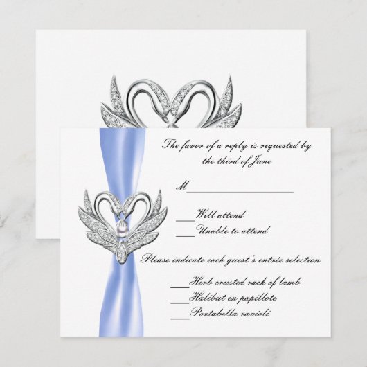 Blue Ribbon Silver Swans Response Kaart (Voorkant / Achterkant)