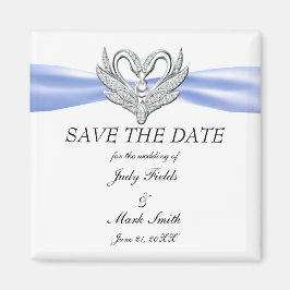 Blue Ribbon Silver Swans sparen de Datum Magnet