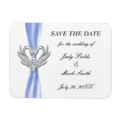 Blue Ribbon Silver Swans sparen de Datum Magnet Magneet (Horizontaal)