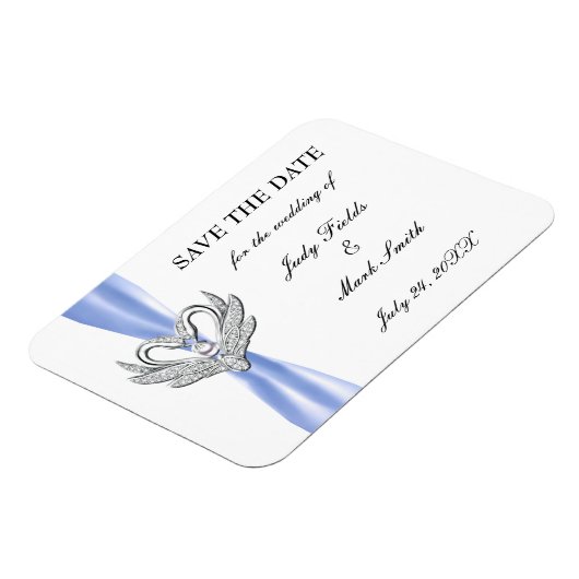 Blue Ribbon Silver Swans sparen de Datum Magnet Magneet (Linkerzijde)