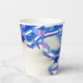 Blue Ribbon & Stars Confetti 14th Birthday Party P Papieren Bekers (Achterkant)