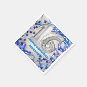 Blue Ribbon & Stars Confetti 16e verjaardagsfeestj Servet (Hoek)
