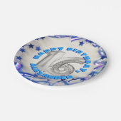 Blue Ribbon & Stars Confetti 16th Birthday Party Papieren Bordje (Gekanteld)