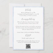 Blue Ribbon Stripe  Budget Wedding Kaart (Achterkant)