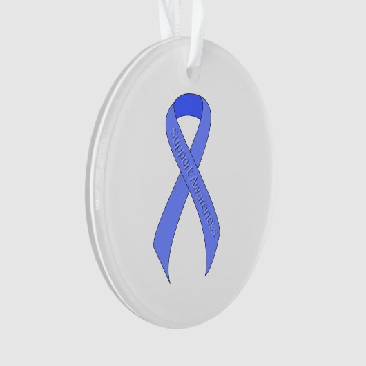 Blue Ribbon Support Awareness Ornament (voorkant)
