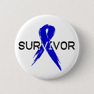 Blue Ribbon - Survivor Ronde Button 5,7 Cm