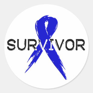 Blue Ribbon - Survivor Ronde Sticker