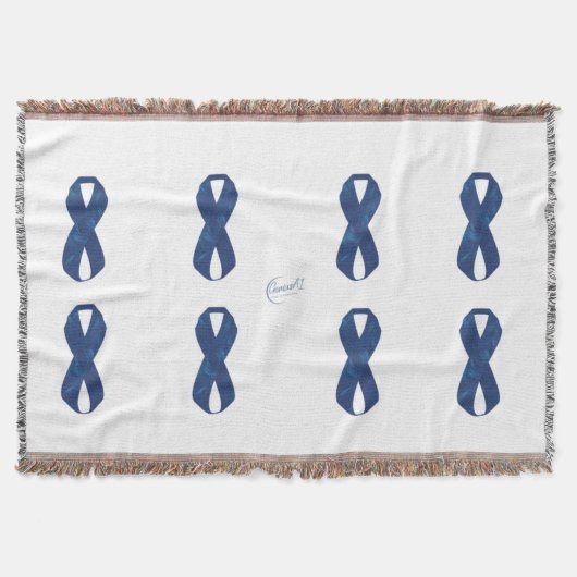 Blue Ribbon Throw Blanket (wit) Deken (Voorkant)