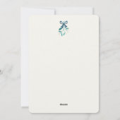 Blue Ribbon Tied Mistletoe Feestdagenkaart (Achterkant)