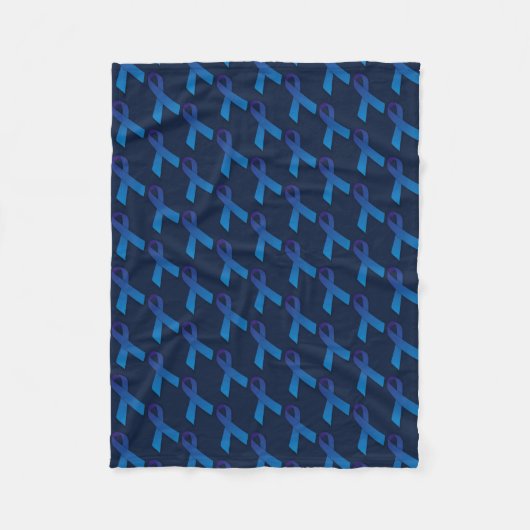 Blue Ribbon Tiled Pattern Crohn's disease awarenes Fleece Deken (Voorkant)