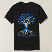 Blue Ribbon Tree Heart Child Abuse Prevention Mont T-shirt (Design voorkant)