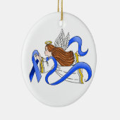 "Blue Ribbon" van Awareness Angel Keramisch Ornament (Rechts)