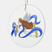 "Blue Ribbon" van Awareness Angel Keramisch Ornament (Links)