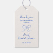 Blue Ribbon Vrijgezellenfeest Cadeaulabel (Voorkant)