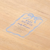 Blue Ribbon Waterverf Bow Boy Baby shower Acryl Uitnodigingen (Laagn)