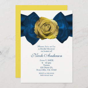 Blue Ribbon & Yellow Rose EVENTUELE KLEURVERBINDIN Kaart