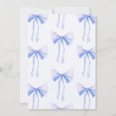 Blue Ribbon Ze bindt het knoop Vrijgezellenfeest Kaart (Achterkant)