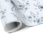 Blue Ribbons and Bows Toile Coquette Pattern  Cadeaupapier (Rol Hoek)