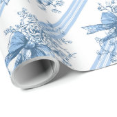 Blue Ribbons and Bows Toile Coquette Pattern  Cadeaupapier (Rol Hoek)