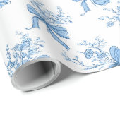 Blue Ribbons and Bows Toile Coquette Pattern  Cadeaupapier (Rol Hoek)