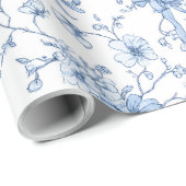 Blue Ribbons and Bows Toile Coquette Pattern  Cadeaupapier (Rol Hoek)
