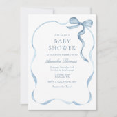 Blue Ribbons en Bows Boy Baby shower Kaart (Voorkant)