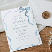 Blue Ribbons en Bows Boy Baby shower Kaart