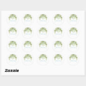 Blue Ribbons Floral Greenery Dank je Ronde Sticker (Vel)