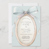  Blue Ribbons huwelijksuitnodiging Kaart (Voorkant)