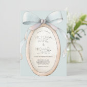  Blue Ribbons huwelijksuitnodiging Kaart (Staand voorkant)