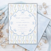 Blue Ribbons Lamb  Baby shower Kaart