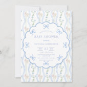 Blue Ribbons Lamb  Baby shower Kaart (Voorkant)