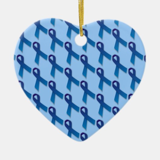 Blue Ribbons Patroon Keramisch Ornament (Voorkant)