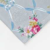 Blue Ribbons Roos Floral Wallpaper Fleece Deken (Hoek)