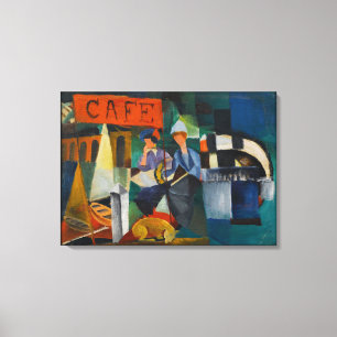 Blue Rider Cafe Expressionist Art Reproduction Canvas Afdruk