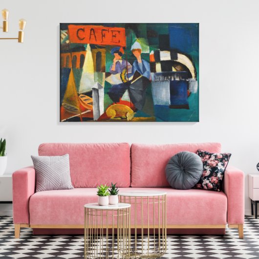 Blue Rider Cafe Expressionistische Kunst Reproduct Canvas Afdruk (Insitu (Woonkamer))