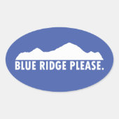 Blue Ridge alstublieft Ovale Sticker (Voorkant)