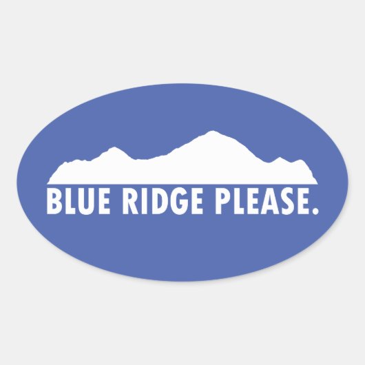 Blue Ridge alstublieft Ovale Sticker (Voorkant)