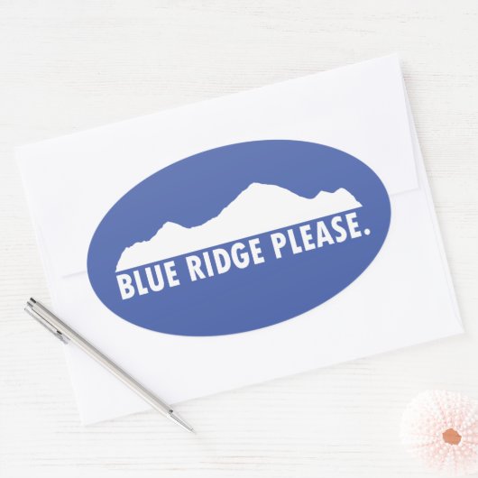 Blue Ridge alstublieft Ovale Sticker (Envelop)