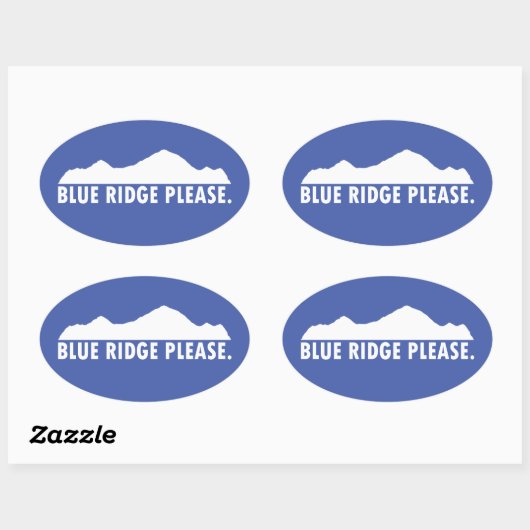 Blue Ridge alstublieft Ovale Sticker (Vel)