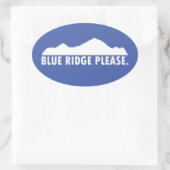 Blue Ridge alstublieft Ovale Sticker (Tas)