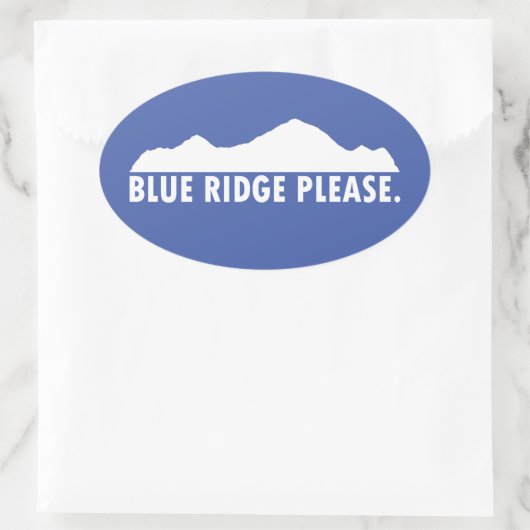 Blue Ridge alstublieft Ovale Sticker (Tas)
