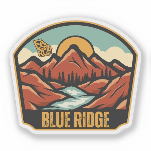 Blue Ridge, Georgia, Verenigde Staten Sticker (Voorkant)