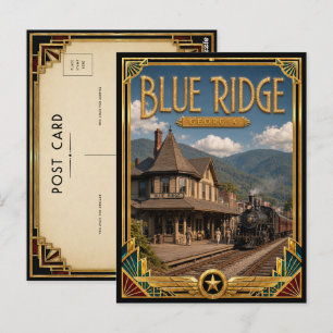 Blue Ridge Georgia Vintage Art Deco Gouden Tijdper Briefkaart