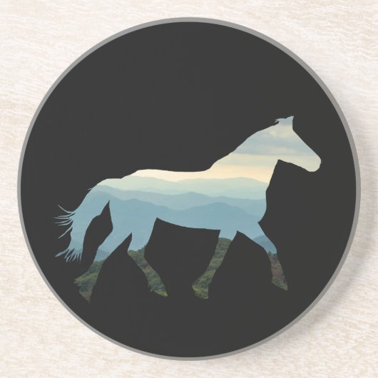 Blue Ridge Horse Zandsteen Onderzetter (Voorkant)