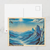 Blue Ridge Mountain Georgia Oude Reisposter Briefkaart (Voorkant / Achterkant)