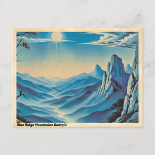 Blue Ridge Mountain Georgia Oude Reisposter Briefkaart