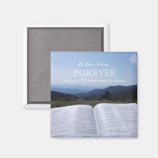 Blue Ridge Mountain-geschrift voor altijd magneet (Voorkant / Achterkant)