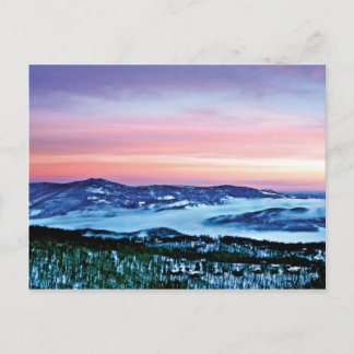 Blue Ridge Mountain Magic onder een Winterpel Briefkaart